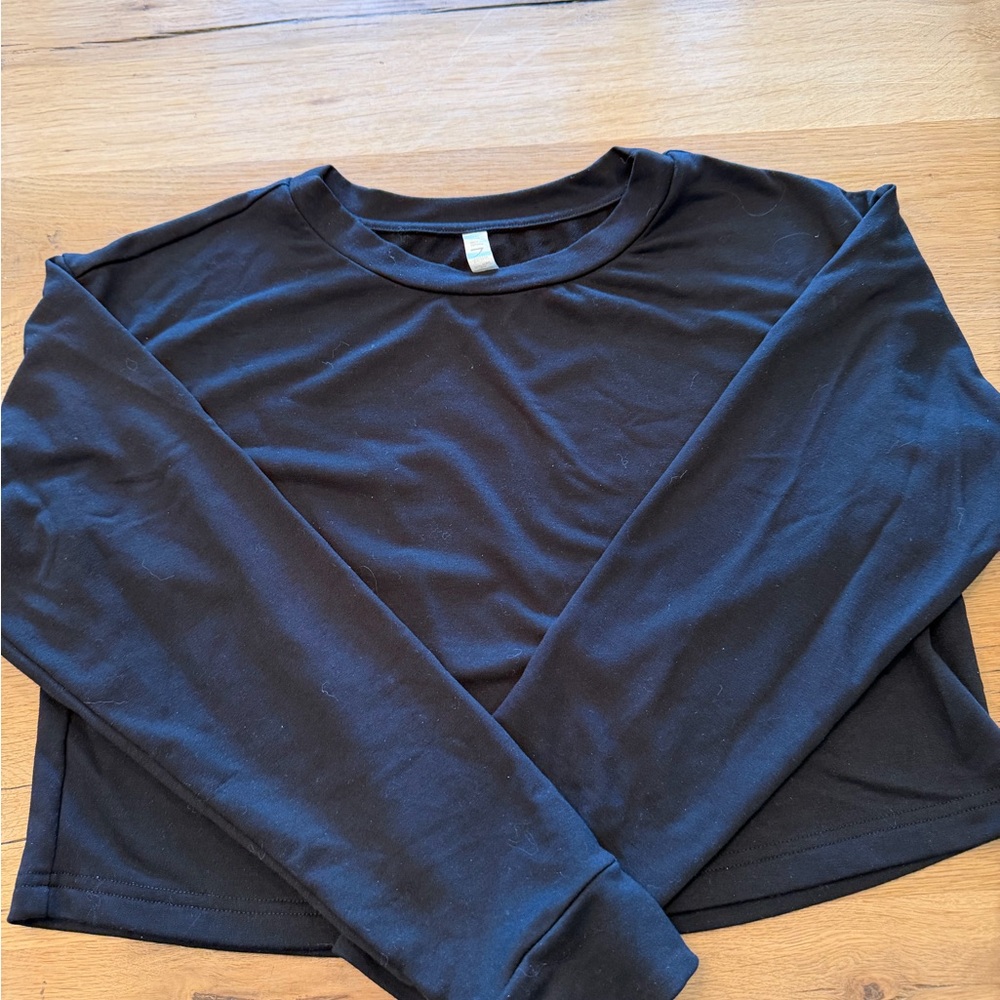 Zella Black Long Sleeve Crop Sweatshirt
